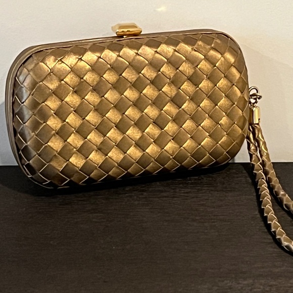 Bottega Bags Vintage Bottega Gold Hardshell Clutch